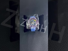 Cuadro de reloj de cristal de zafiro redondo de 40 mm / 42 mm de calidad superior resistente a los arañazos púrpura personalizable