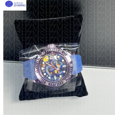 comprar Cuadro de reloj de cristal de zafiro redondo de 40 mm / 42 mm de calidad superior resistente a los arañazos púrpura personalizable Fabricación en línea