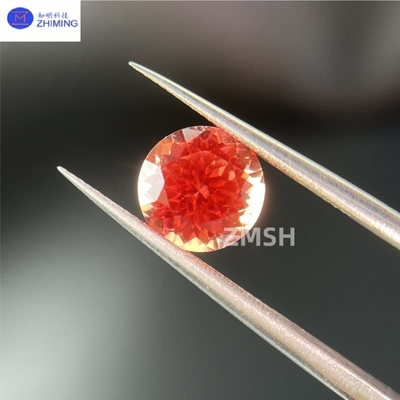 Custom-Cut Synthetic Padparadscha Sapphire for Jewelry
